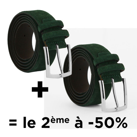 Ceinture cuir Alaska verte