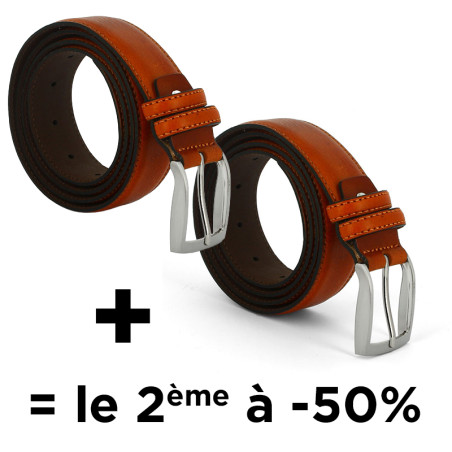 Ceinture cuir Naples tabac