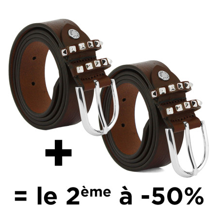 Ceinture cuir Baltimore marron foncé